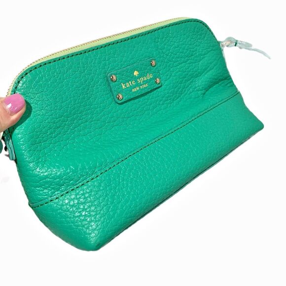 Kate Spade New York Hannah Crossbody Shoulder Bag Medium Green Leather Purse - Picture 1 of 15